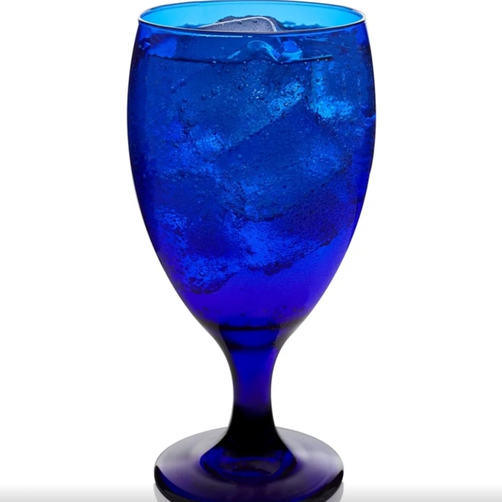 Libbey Blue Goblet Glass Set Of 12